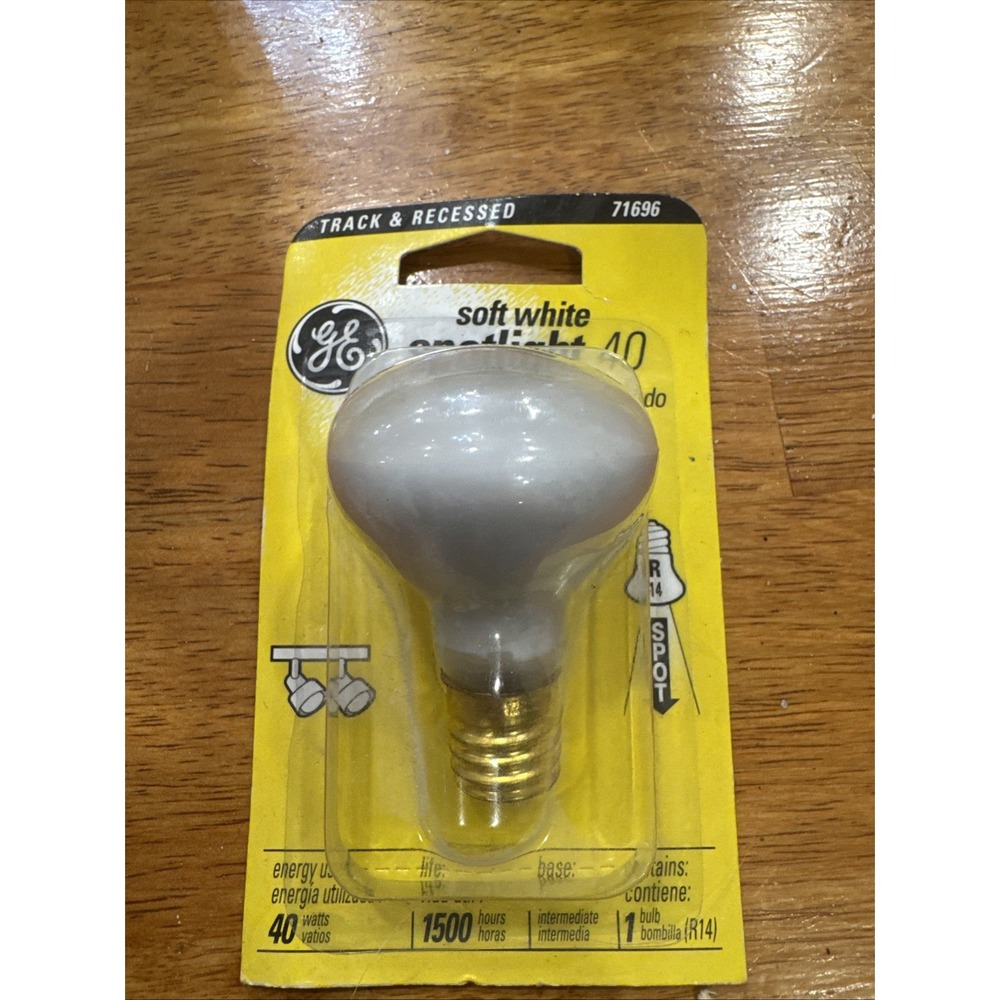 Vintage GE Accent Light Bulb 40W Soft White Spot Track Recessed 25777 R14 71696